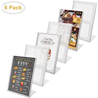 Kurtzy Titular de Menú (6 Pack) - A4 Acrílico Menu Soporte - Transparente Soporte para Cartel Ideal para Anuncio…